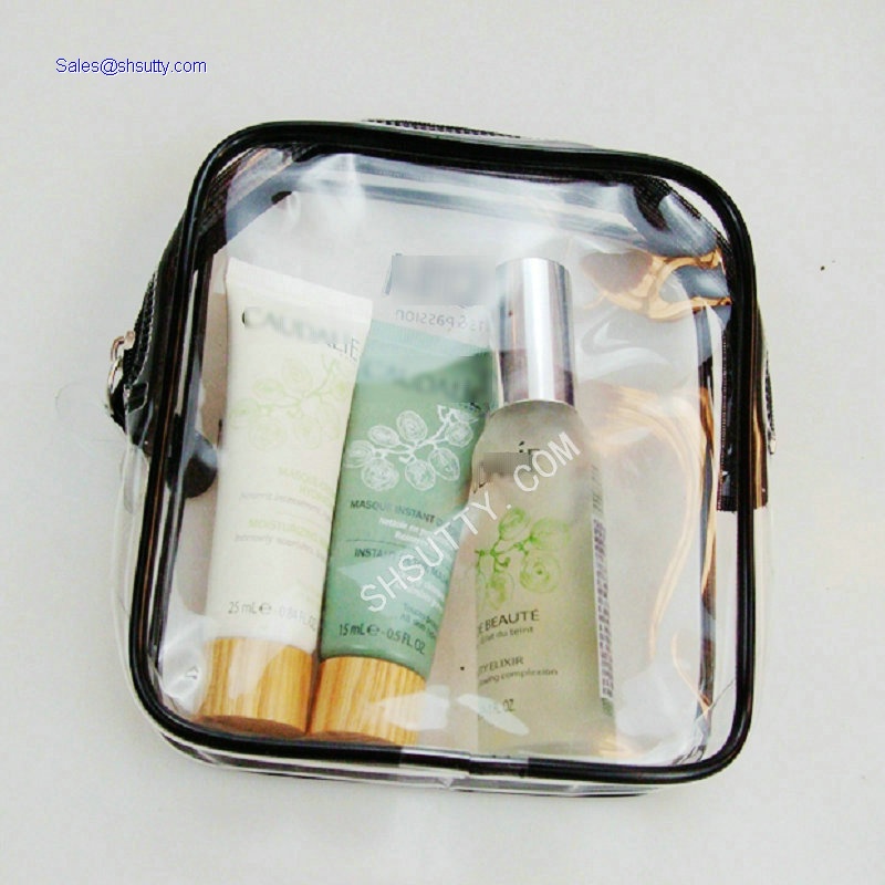 Wholesale pvc beauty cosmetic bag clear zipper small transparent zipper bagJelly makeup bag Unisex Travel Pouch