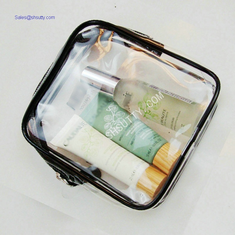 Wholesale pvc beauty cosmetic bag clear zipper small transparent zipper bagJelly makeup bag Unisex Travel Pouch