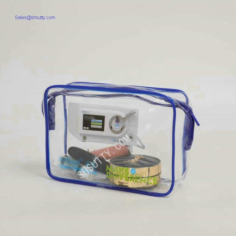Custom Transparent Unisex Travel Pouch Wholesale Cosmetic Clear Botton makeup Bag ECO travel size pouch