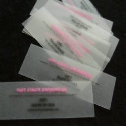 Transparent Soft Clothing Care Sticker Wholesale Custom Printing Clear TPU Washing Labels for Swimwear