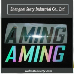 High Visible Heat Transfer Custom Reflective iron on sticker Logo Reflective Fashion Brand Label