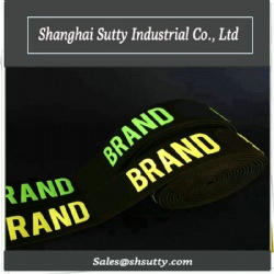 Factory Price OEM Custom Logo Band Silicone 3D Embossed Printed Woven Elastic Ribbon Braided Belt